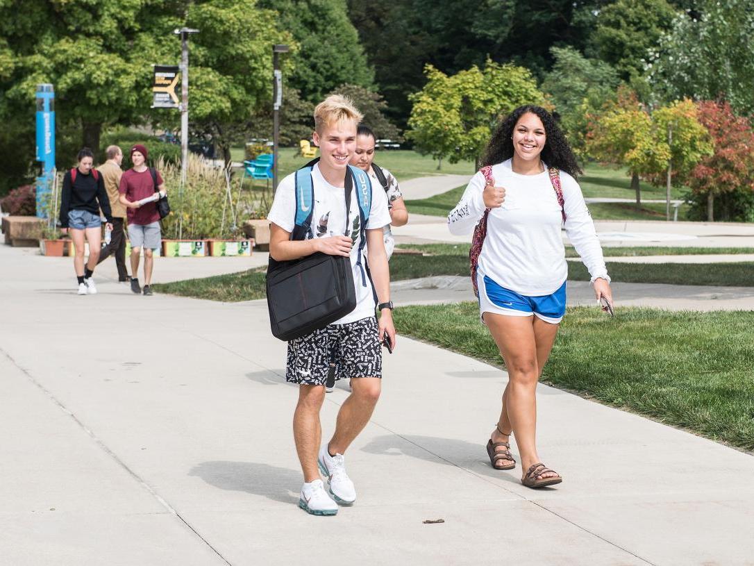 Students walking to class.